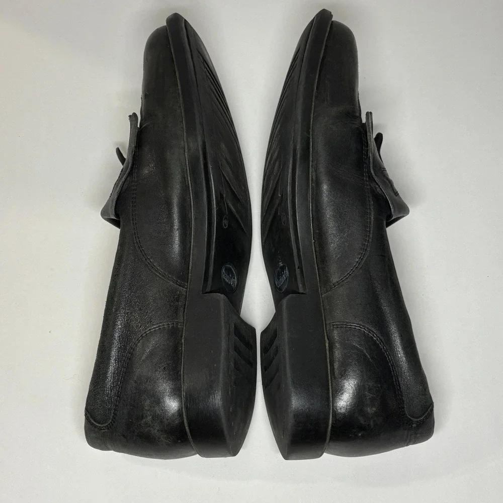 Sandro Moscoloni Tassel Loafers Mens 10 Black Fair Kiltie Wingtip Leather 8101‎